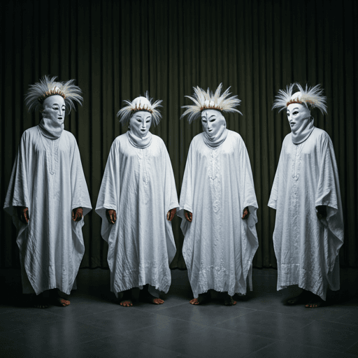 Outdoor amphitheater stage with brick ruins and greenery